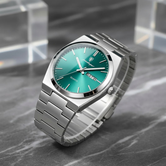 Montre Homme POEDAGAR : Luxe, Étanche, Acier Inoxydable, Lumineuse avec Date & Semaine