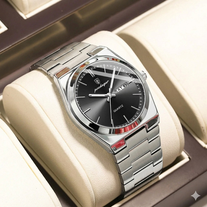 Montre Homme Chronostyle : Luxe, Acier Inoxydable, Lumineuse avec Date & Semaine
