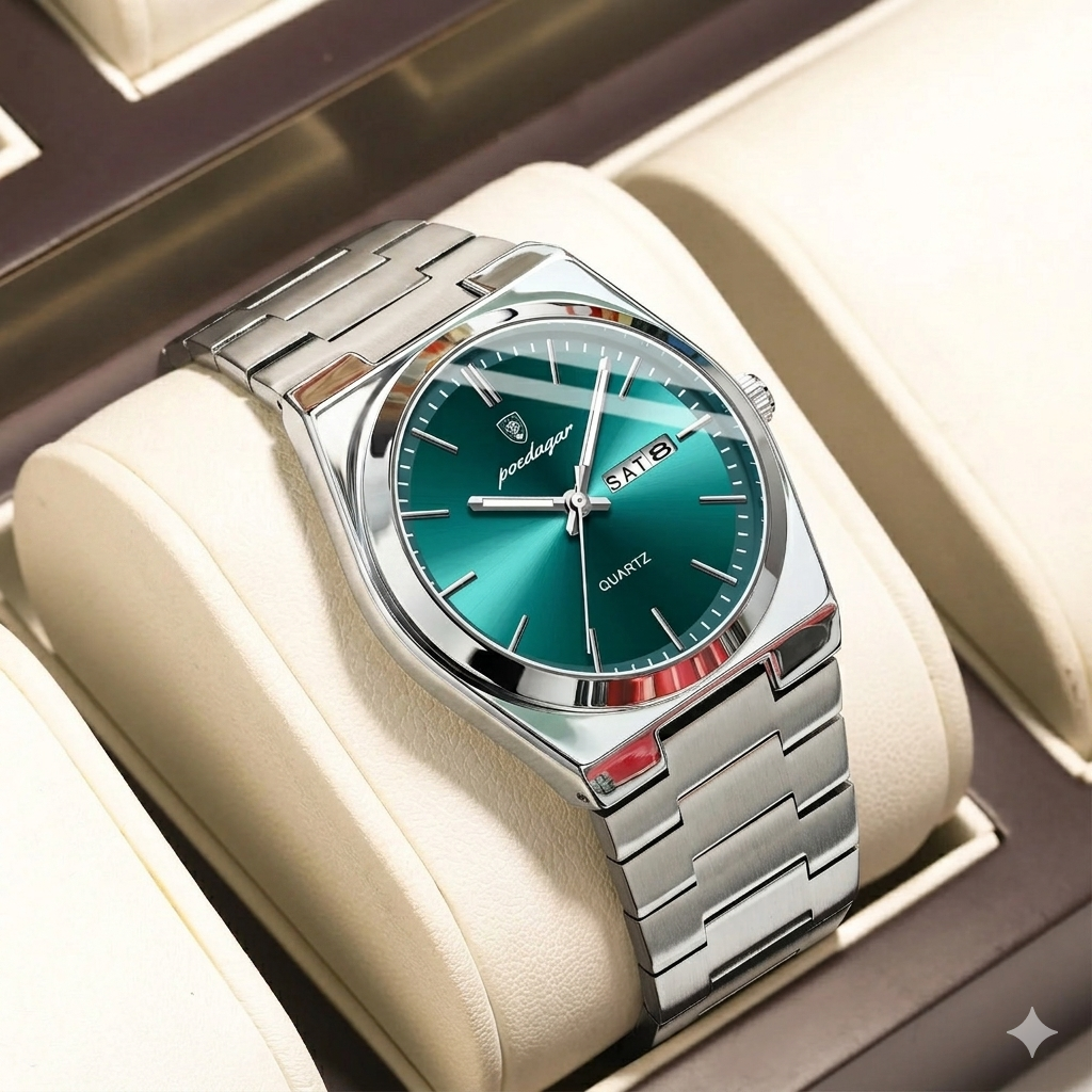 Montre Homme Chronostyle : Luxe, Acier Inoxydable, Lumineuse avec Date & Semaine