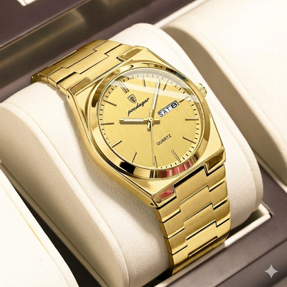 Montre Homme Chronostyle : Luxe, Acier Inoxydable, Lumineuse avec Date & Semaine