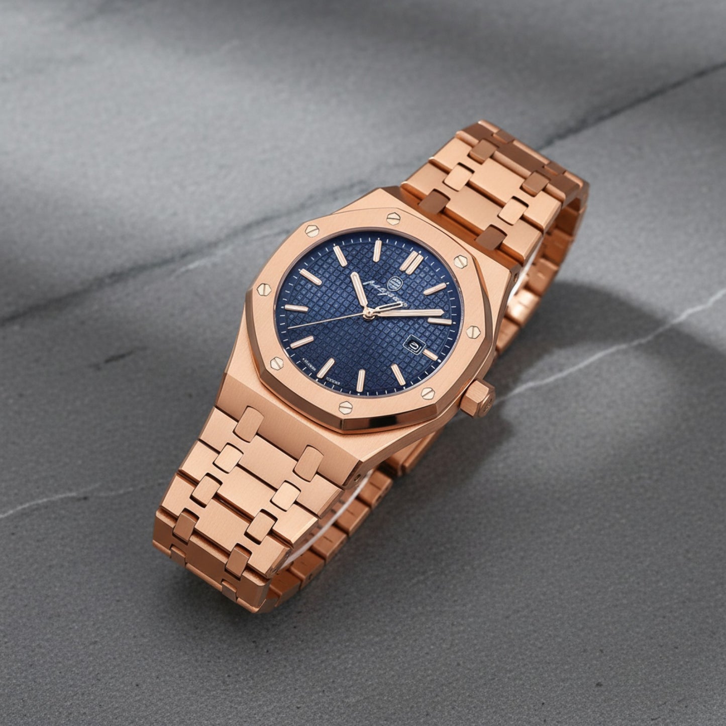 Montre Homme PAAZOMU : Luxe, Or, Étanche, Calendrier, Acier Inoxydable