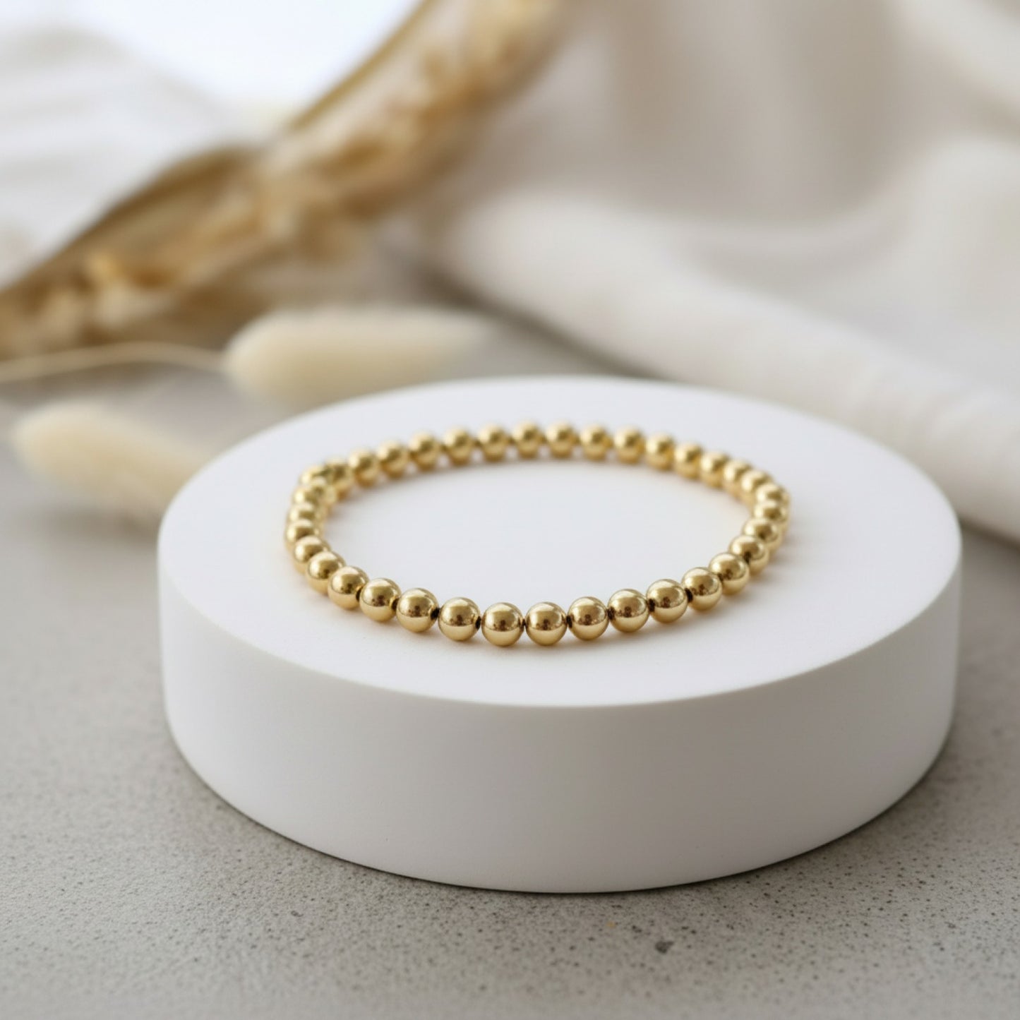 Bracelets extensibles MHS.SUN en acier inoxydable - Or et Argent, fines perles empilées pour femmes et hommes