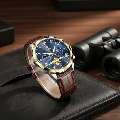Montre Homme POEDAGAR : Luxe, Militaire, Chronographe Quartz, Étanche & Lumineuse