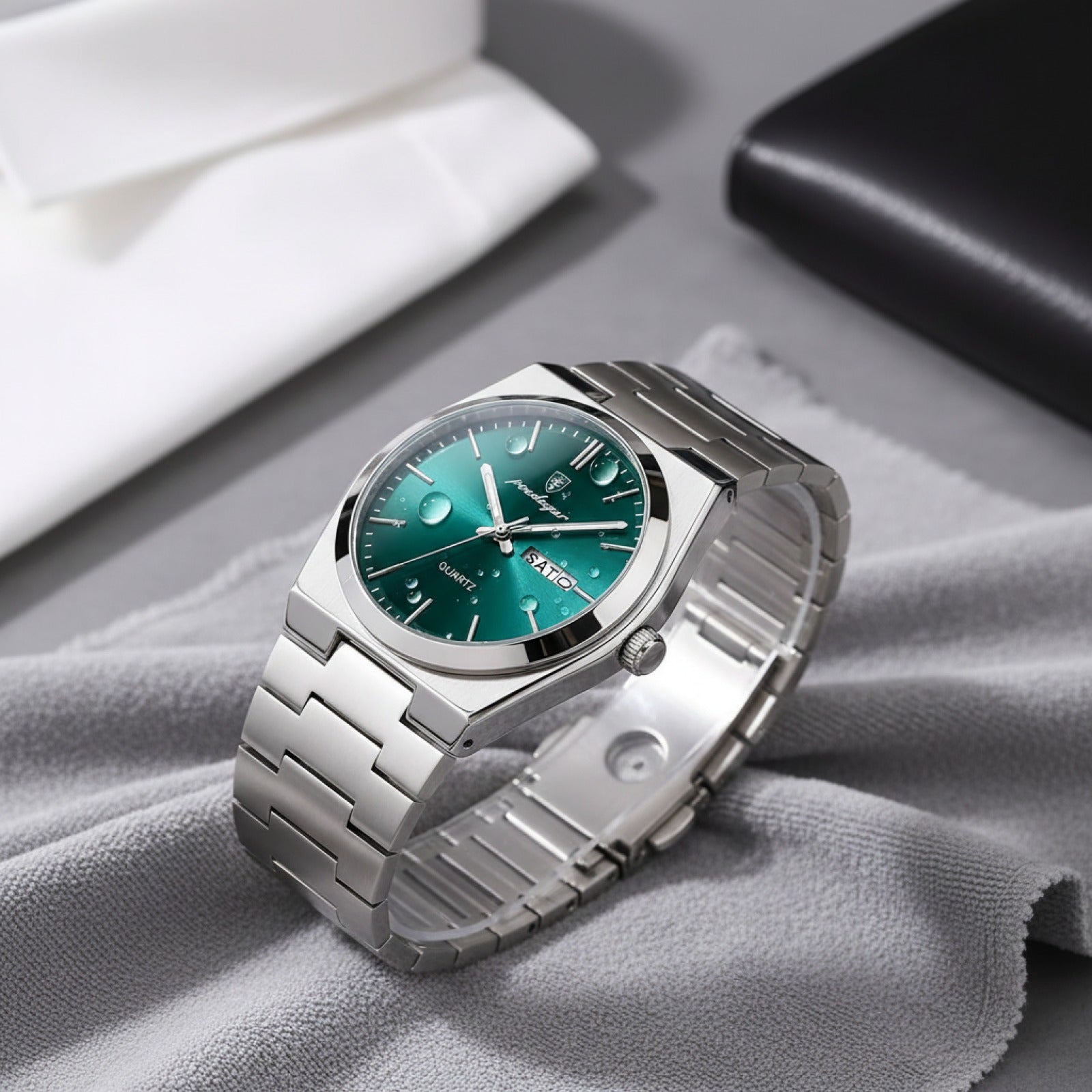 Montre Homme POEDAGAR : Luxe, Étanche, Acier Inoxydable, Lumineuse avec Date & Semaine