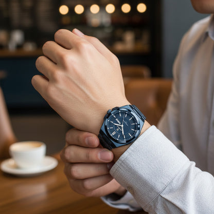 Montre Homme POEDAGAR : Luxe, Acier Inoxydable, Étanche, Quartz avec Date et Luminescence