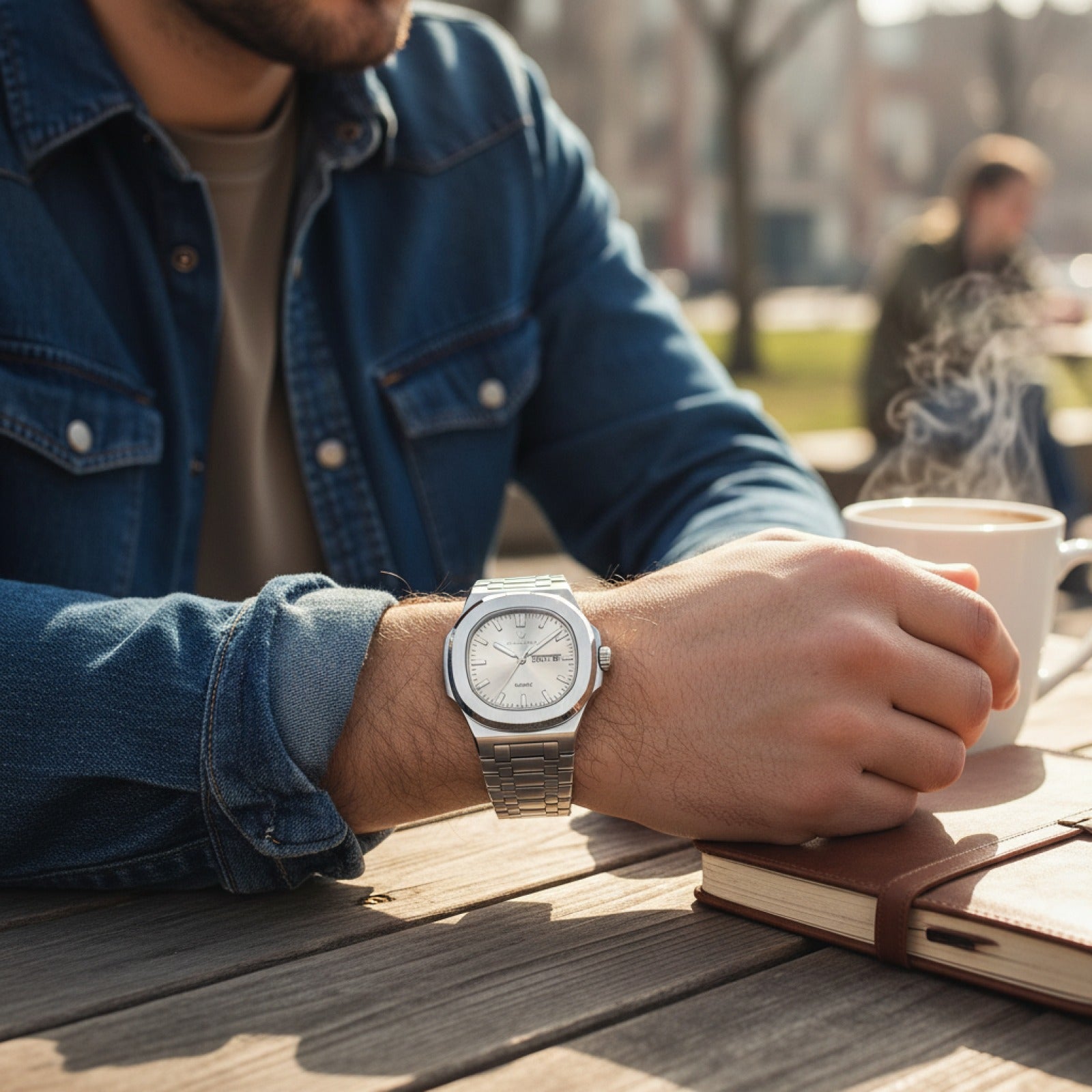 Montre Homme POEDAGAR Carrée Militaire : Luxe, Acier Inoxydable, Étanche avec Date & Semaine