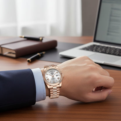 Montre Homme NIBOSI Luxe : Acier, Étanche, Affichage Jour/Date