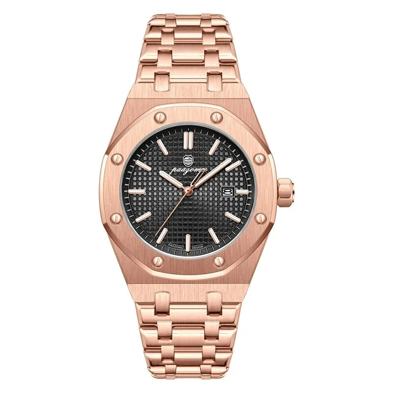 Men's Chronostyle Watch: PAAZOMU Edition - Luxury, Gold, Stainless Steel