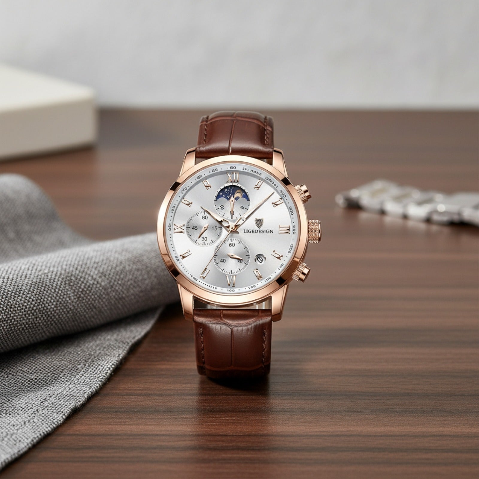 Montre LIGE Homme : Cuir, Étanche, Chronographe Sport & Luxe