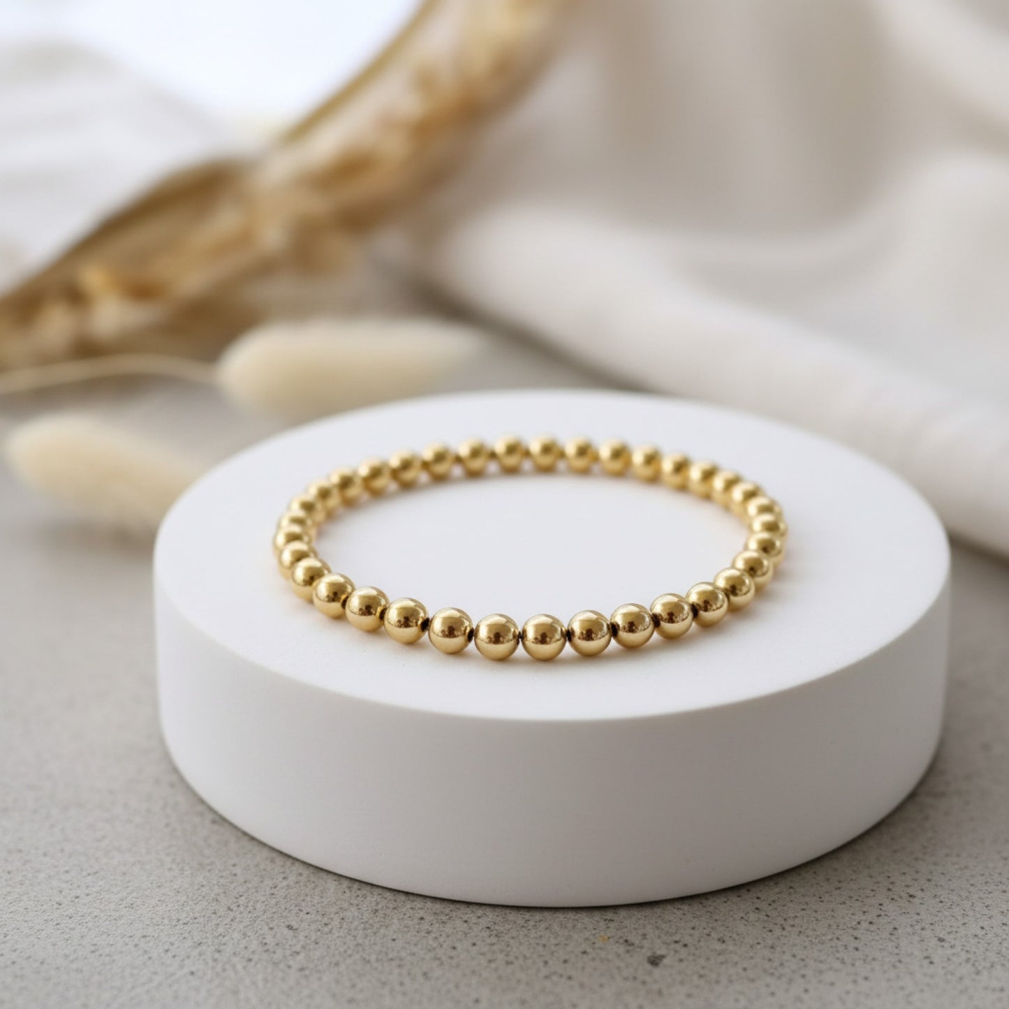 Bracelets extensibles MHS.SUN en acier inoxydable - Or et Argent, fines perles empilées pour femmes et hommes