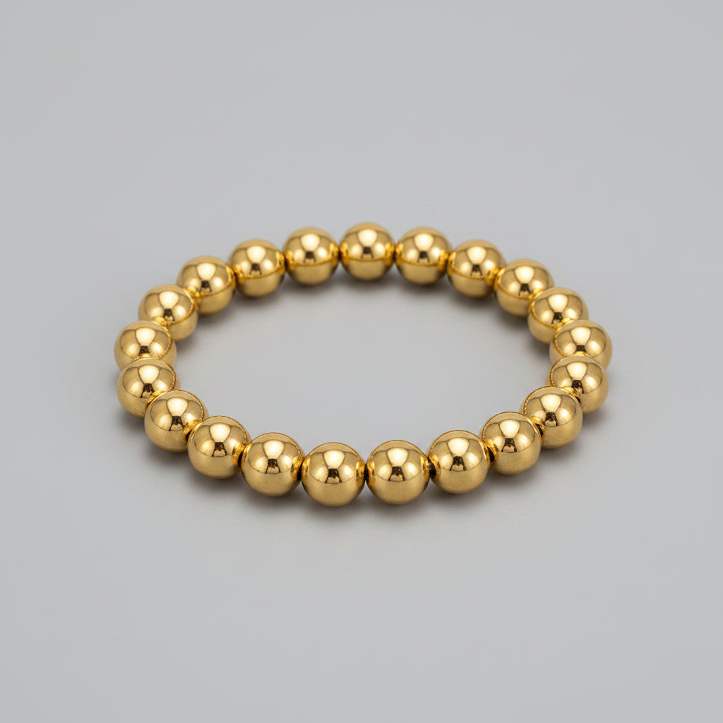 Bracelets Chronostyle extensibles en acier inoxydable - Or et Argent, fines perles empilées unisexe
