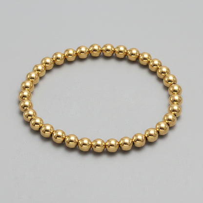 Bracelets Chronostyle extensibles en acier inoxydable - Or et Argent, fines perles empilées unisexe