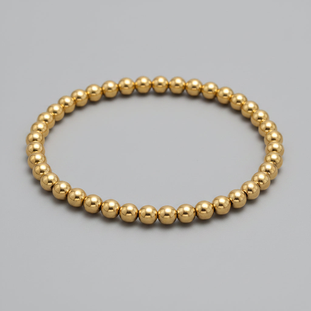 Bracelets Chronostyle extensibles en acier inoxydable - Or et Argent, fines perles empilées unisexe