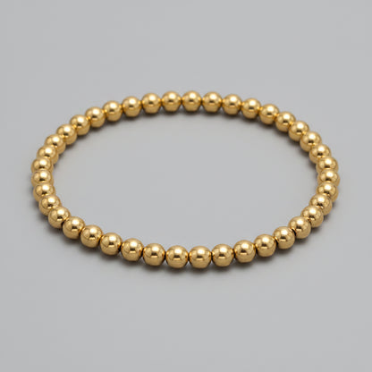 Bracelets Chronostyle extensibles en acier inoxydable - Or et Argent, fines perles empilées unisexe