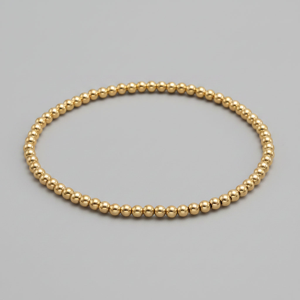 Bracelets Chronostyle extensibles en acier inoxydable - Or et Argent, fines perles empilées unisexe
