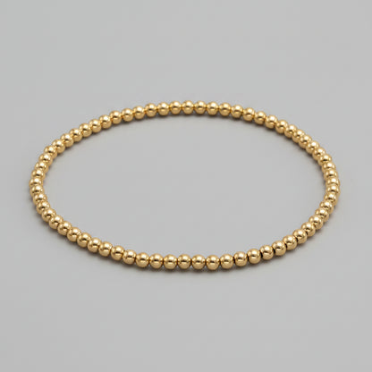 Bracelets Chronostyle extensibles en acier inoxydable - Or et Argent, fines perles empilées unisexe