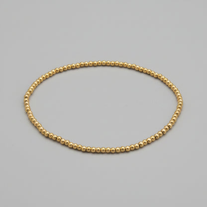 Bracelets Chronostyle extensibles en acier inoxydable - Or et Argent, fines perles empilées unisexe