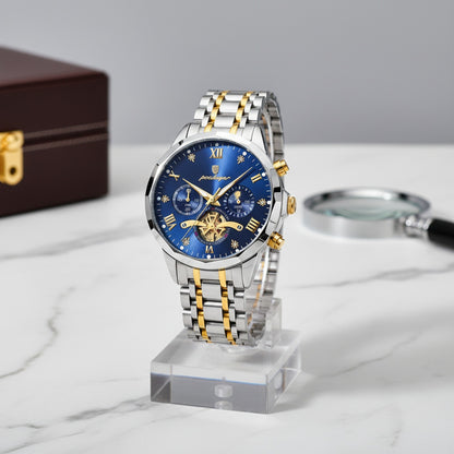 Montre Homme POEDAGAR : Luxe, Étanche, Chronographe, Acier Inoxydable