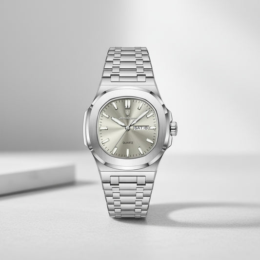 Montre Homme POEDAGAR Carrée Militaire : Luxe, Acier Inoxydable, Étanche avec Date & Semaine