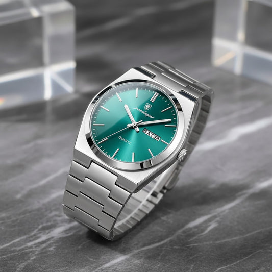 Montre Homme POEDAGAR : Luxe, Étanche, Acier Inoxydable, Lumineuse avec Date & Semaine