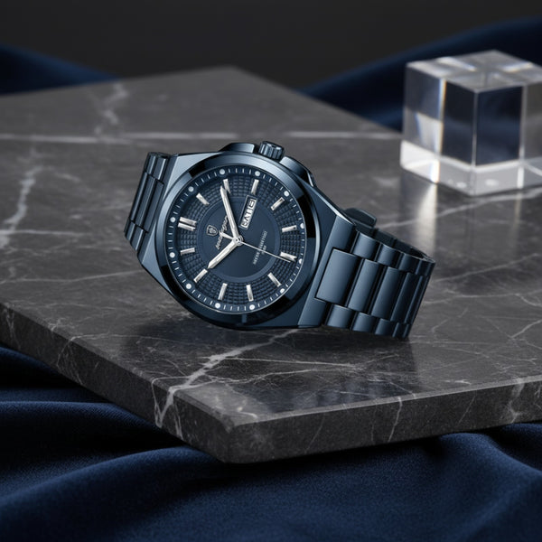 Montre Homme POEDAGAR : Luxe, Acier Inoxydable, Étanche, Quartz avec Date et Luminescence